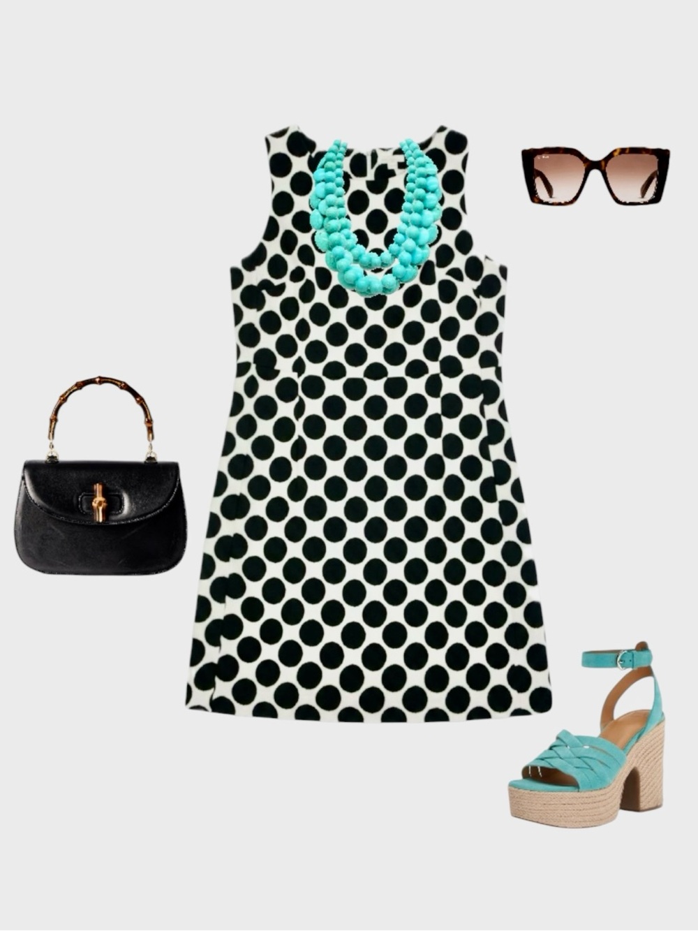 GAP Black & White Polka Dot Sleeveless A-Line Mini Shift Dress Size L